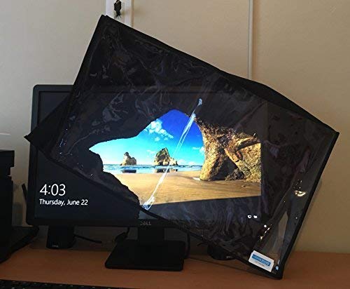 Comp Bind Technology Marine Black Cover with Front Transparent for LCD 24'' Monitor, Anti Static and Waterproof Dimensions 23.25''W x 2.25''D x 15''H