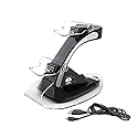 OSTENT Blue LED Dual Charger Station Dock Cable for Sony PS4 Wireless Bluetooth Controller
