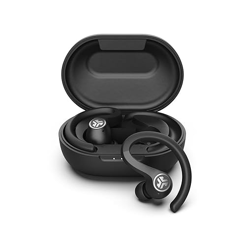 JLab JBuds Air Sport True Wireless Bluetooth Earbuds + Charging Case, Black, IP66 Sweat Resistance, Class 1 Bluetooth 5.0 Connection, 3 EQ Sound