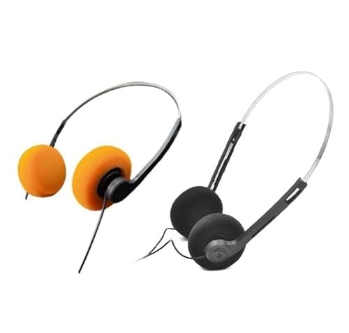WLngtv 2 Pcs Retro On Ear Headphones, Wired Stereo Headphones, Headphone, Lightweight Portable Headphone with Adjustable Headband, Cassette Player…
