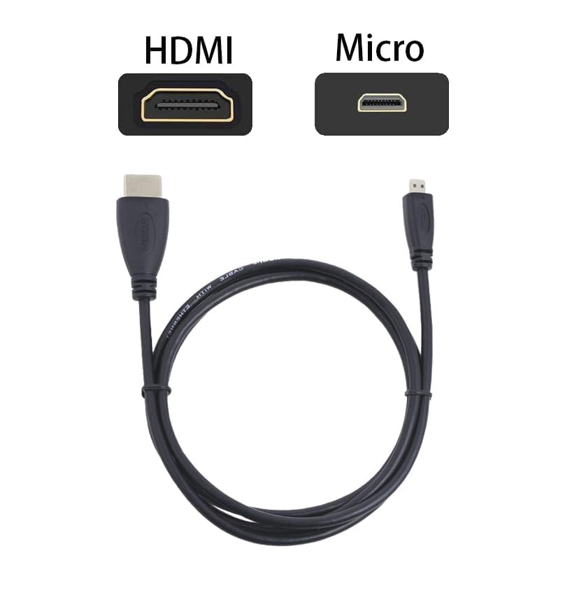 Golden Plated High Speed Micro HDMI Type D to HDMI Type A Male to Male Connector Cable/HD Video Cable for Sony Action Cam HDR-AS10 HDR-AS15