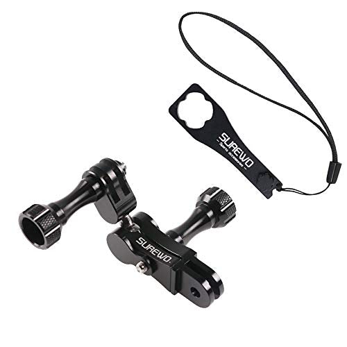 Aluminum Dual Rotating Extension Arm Mount Mount, 360° Rotation Ball Head Swivel Adapter Arm Mount Compatible with Gopro Hero 13 Black,Hero