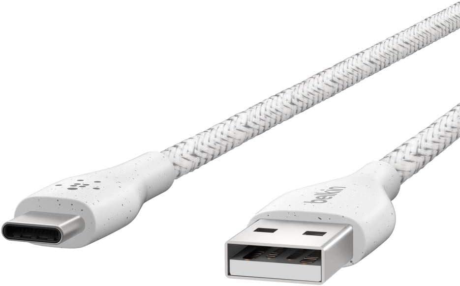 Belkin DuraTek Plus USB C to USB Cable - USB-A Cable W/Leather Strap - Ultra-Strong Charging Cable W/Flexible Insulation - Compatible W/iPads, Samsung