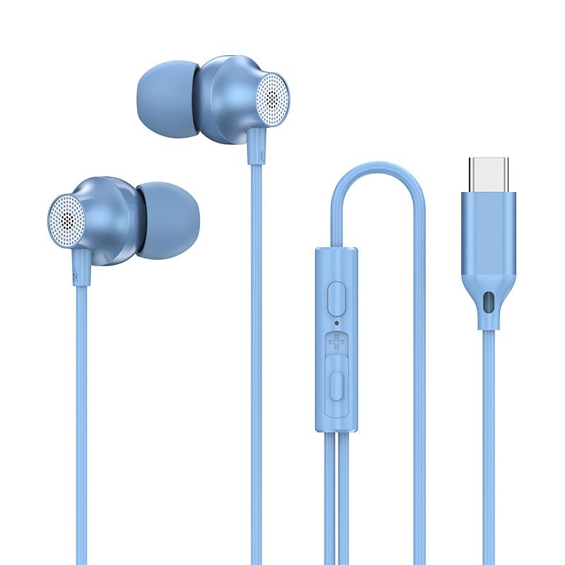 Type USB C Headphone Replacement for Samsung A16-5G A16 4G Compatible with Moto G 5G 2025 2024 Wired Earphone in Ear Earbud (Blue)