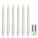 FREEPOWER Flameless Taper Candles with Remote Timer, 9.84'’Real Wax LED Candlesticks Battery Operated 3D Flickering Realistic,6PCS Tall Candle