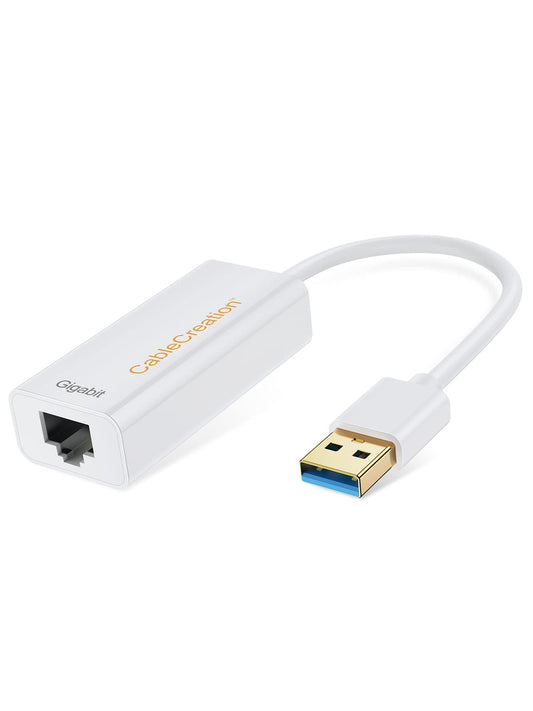 CableCreation USB 3.0 to Ethernet Adapter, USB to RJ45 Network Adapter Support 10/100/1000 Mbps Gigabit Compatible with Nintendo Switch, MacBook