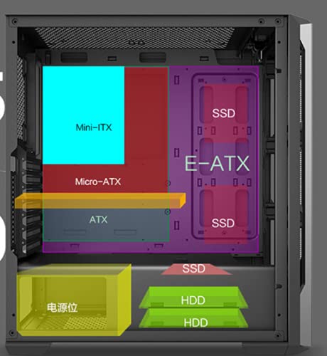 Bgears b-BlackWidow-RGB Black Gaming PC ATX case, Special Ripple Effect Front Panel, Tempered Glass Side. 2 x USB3.0, 3 x PWM 120mm ARGB Fans, Fan