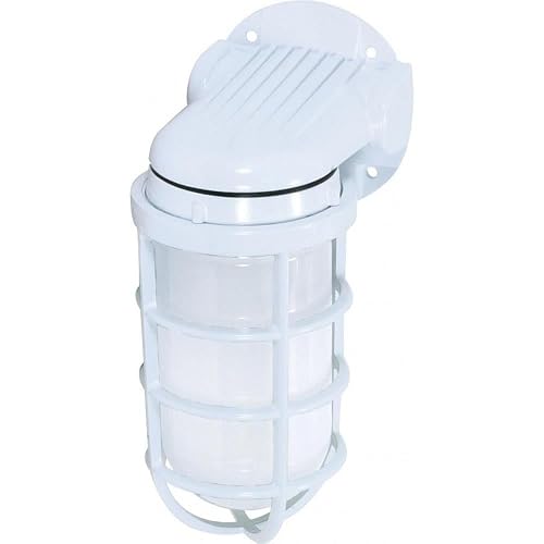 Nuvo Lighting SF76/615 Industrial Style Small Heavy Duty Aluminum Durable Outdoor Wall Mount Porch and Patio Light with Frosted Glass, White