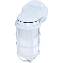 Nuvo Lighting SF76/615 Industrial Style Small Heavy Duty Aluminum Durable Outdoor Wall Mount Porch and Patio Light with Frosted Glass, White