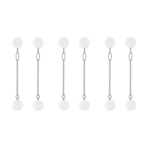 Upgraded Silicone Magnetic Cord Ties (6-Pack White) - Flexible & Washable Cable Organizer for Electronics, Kitchen, DIY - No-Slip Clips, Stronger Than