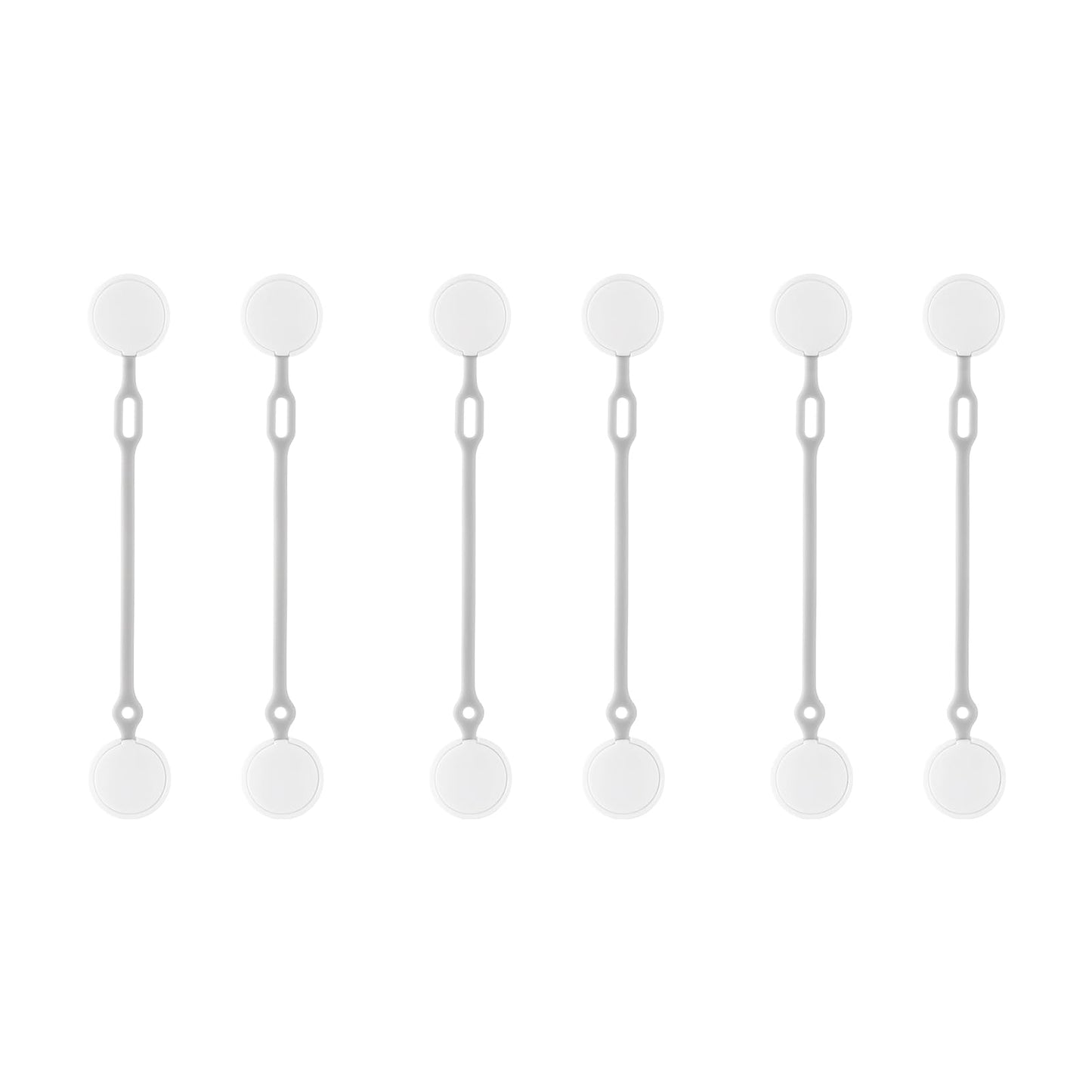 Upgraded Silicone Magnetic Cord Ties (6-Pack White) - Flexible & Washable Cable Organizer for Electronics, Kitchen, DIY - No-Slip Clips, Stronger Than