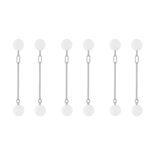 Upgraded Silicone Magnetic Cord Ties (6-Pack White) - Flexible & Washable Cable Organizer for Electronics, Kitchen, DIY - No-Slip Clips, Stronger Than