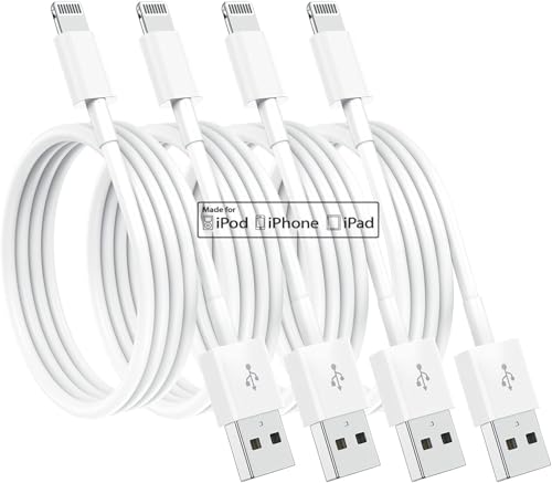 Susnwere 4 Pack [Apple MFi Certified] Apple Charging Cables 6ft, iPhone Chargers, Lightning Fast iPhone Charging Cord for iPhone 12/11/11Pro/11Max…