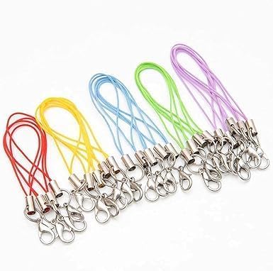 aoukoslt 20Pcs Lobster Clasp Cords Lanyard, Lanyard Strap, Nylon Wrist Coiled Strap Cell Phone Key String, Keychain Holder Ropes for USB Flash Drive
