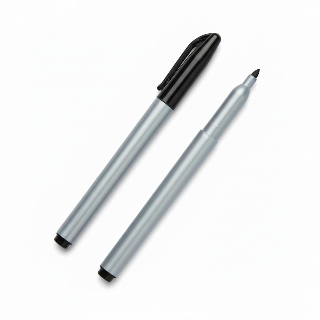 Cadie Permanent Freezer Marker Set of 2 - Waterproof Fast-Drying Black Ink Pens with Chisel Tip for Food Labeling, Fridge & Freezer Storage, Kitchen