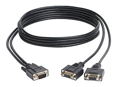 Tripp Lite High Resolution VGA Monitor Y Splitter Cable, Resolutions up to 1600x1200, HD15 Male to 2X HD15 Female, 6 Foot / 1.83 Meters, Lifetime