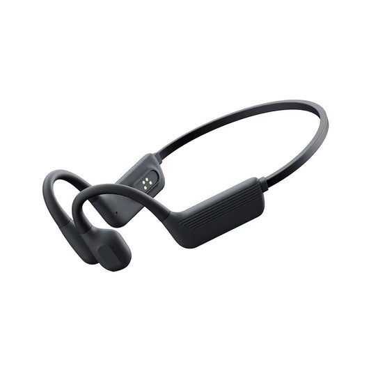ECO-BUDDY Swimming Headphones Underwater,IPX8 Waterproof, Bone Conduction Headphones, Open Ear with 32G MP3 Memory for Exercising (Black)