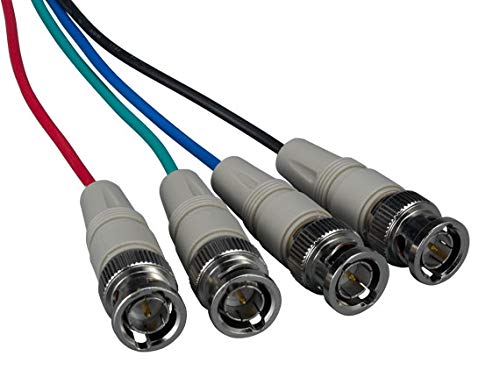 Cable Leader VGA HD15 Male to 4-BNC Male Monitor Cable with Ferrites (6 Foot (1 Pack))