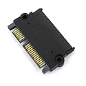 Micro SATA Cables SATA 22 Pin Male to Female Adapter, 1 Count, Black, Indoor Use, Compatible with Hard Drive, SSD, Optical Drive