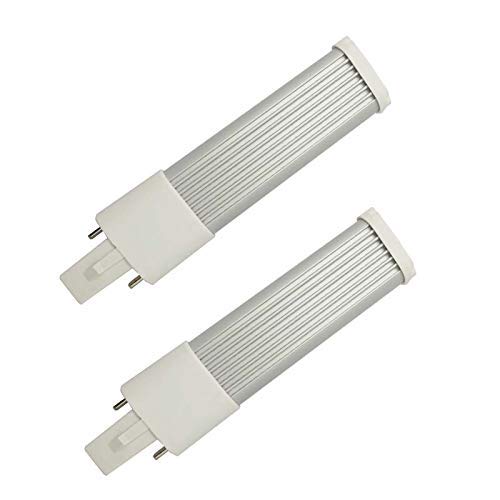 E-Simpo 2pcs L135mm/5.3" 2-Pack 4W G23 Bulb 2-Pin Plug-in Horizontal Retrofit Lamp CFL PLS-7W Replacement 110V 220V 180° View Angle Recessed Down Bulb