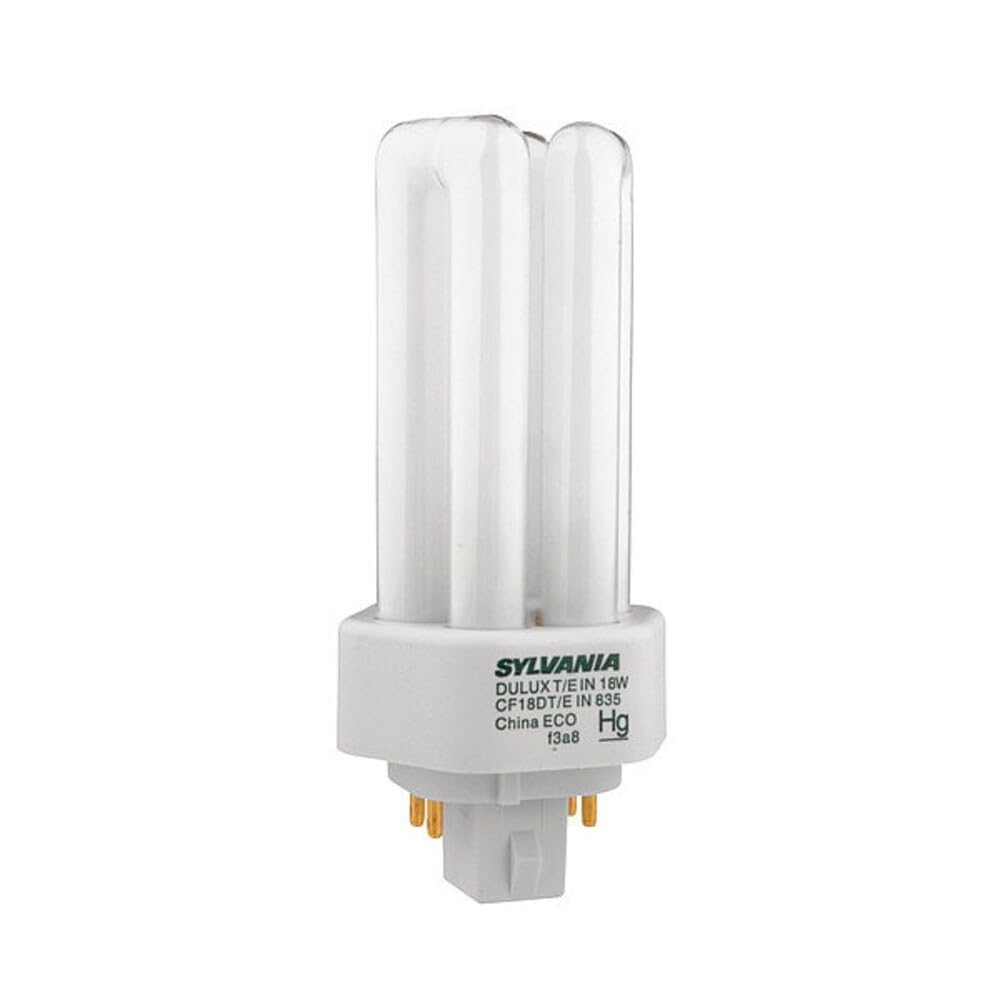 SYLVANIA DULUX 18W T4 Triple-Tube Compact Fluorescent Lamp, GX24Q-2 4-pin Base, 2700K Soft White, 1 Pack