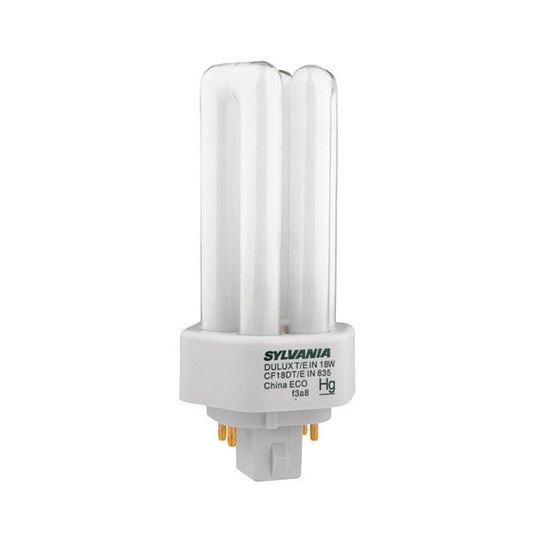 SYLVANIA DULUX 18W T4 Triple-Tube Compact Fluorescent Lamp, GX24Q-2 4-pin Base, 2700K Soft White, 1 Pack