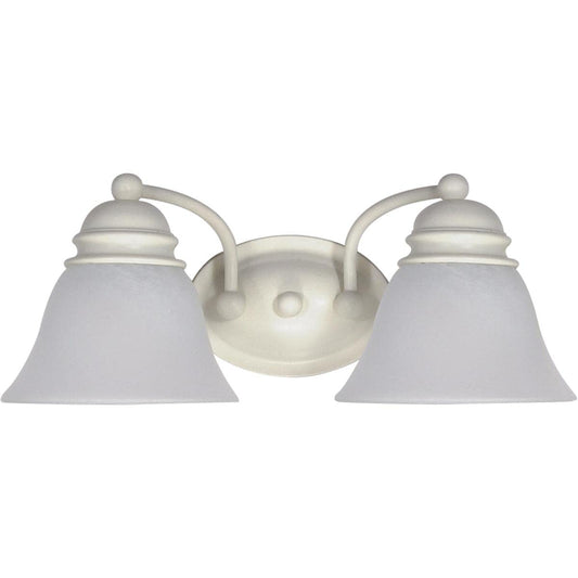 Nuvo 60/353 Two Light Empire Wall Vanity, 15 in, Textured White/Alabaster