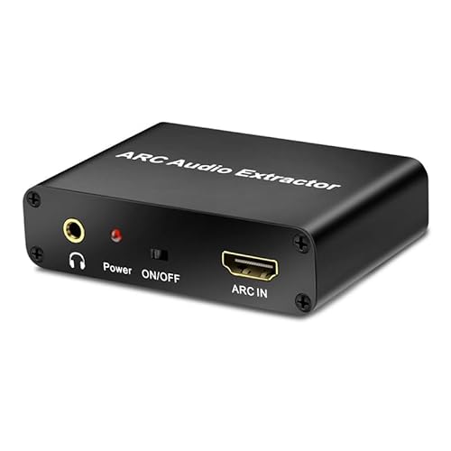 HDMI ARC Audio Extractor, SPDIF Optical Coaxial to RCA 3.5mm Stereo Audio Converter Adapter, Support 192kHz & 5.1CH for HDTV, Headphone Amp for Home