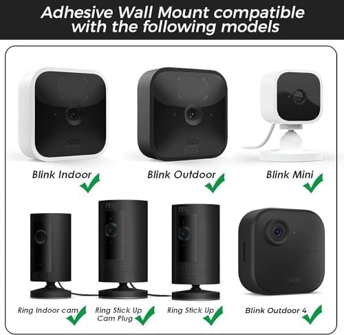 ZHANDEYUA Adhesive Wall Mount for Blink Camera Mount No Drilling Screwing Bracket for Blink Outdoor/Blink Mini/Blink Indoor Camera Round Mount Cameras