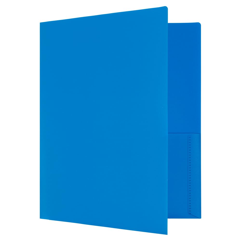 JAM PAPER Heavy Duty Plastic 2 Pocket Extra Tough School Folders - Assorted Primary Colors - 6/Pack