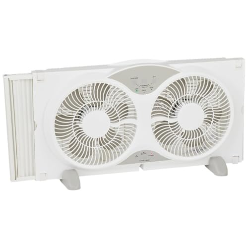Do It Best FW23-8HS - Twin Window Fan - Lightweight Electric Windowfan for Air Circulation, 2 Speeds