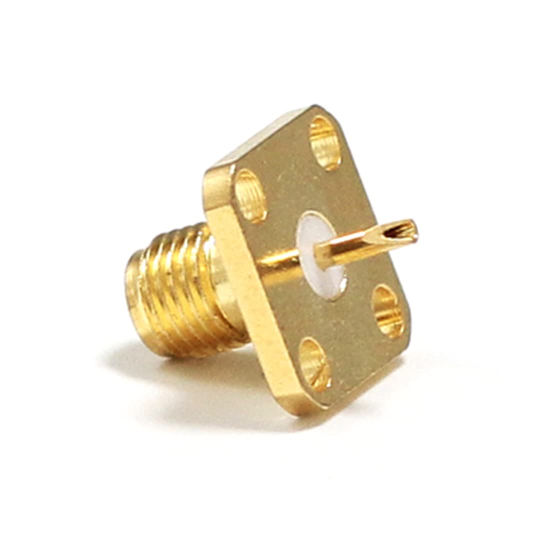 DexMRtiC 10pcs SMA Female 4-Hole Panel Mount Flange Chassis RF Coax Connector with Solder Cup Straight USA Shipping (Solder Cup)