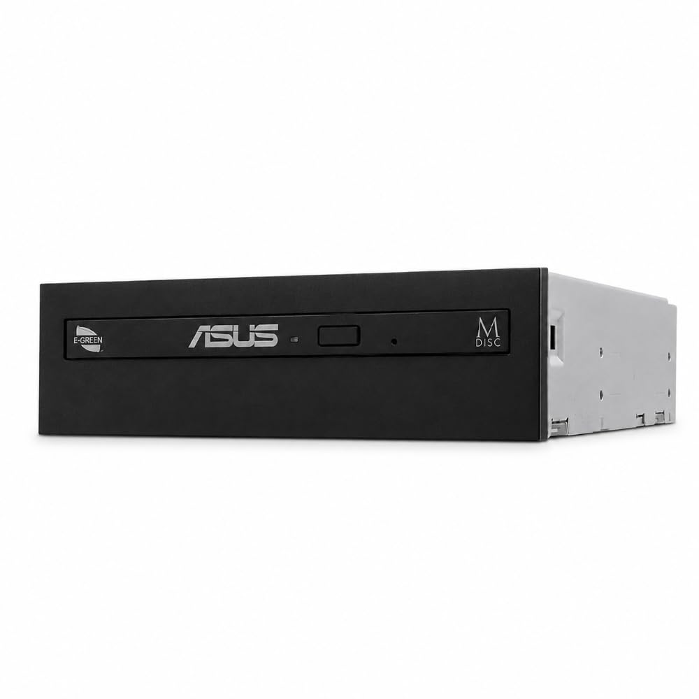 ASUS DRW-08D6MT/BLK/B/AS 8X Internal DVD Burner, Slim 5.25'' SATA Optical Drive for PC, CD/DVD Reader & Writer, Includes SATA to Slimline Power Cable