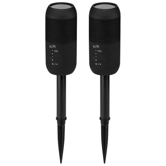 iLive ISBW240BDL ISBW240BDL Bluetooth Indoor and Outdoor Waterproof Speakers with Removable Stakes, 2 Count, Black