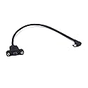 Kework 0.3 Meter Mini USB 5 Pin Extension Cable, Left Angle Mini USB Male to Female Extender Bolt Screw Lock Mount Cable, Sync Data & Charging