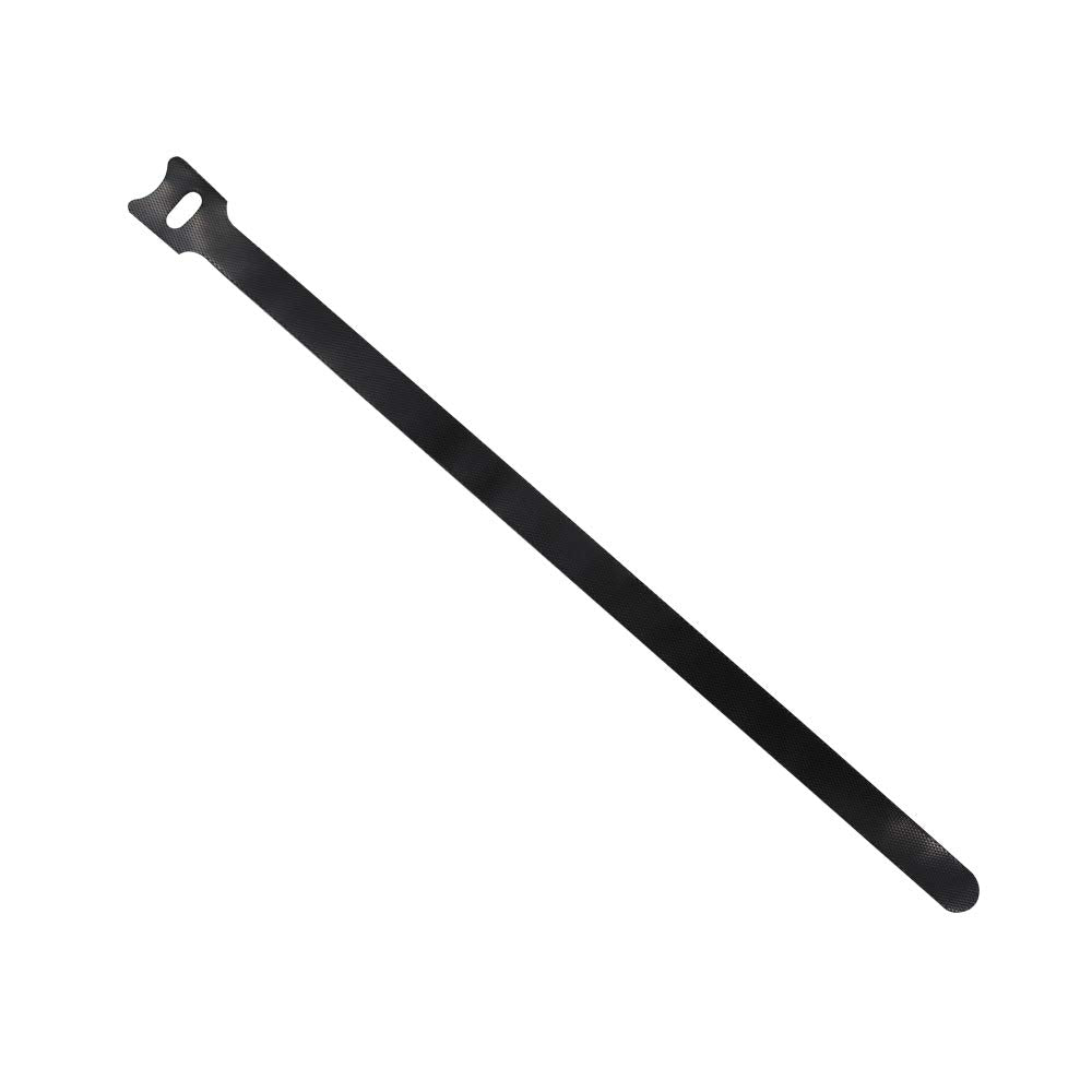 Eowpower 50 Pieces Black 12 inches x 1/2 inch Reusable Cable Ties Microfiber Cloth Hook and Loop Straps Network Wire Management Organizer
