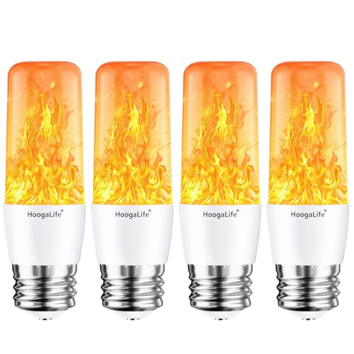 HoogaLife Flame Light Bulbs, E26 Led Light Bulb with Effect of Real Candle Fire Light, 4w Flame Bulb with Upside Down Effect, for Christmas Halloween