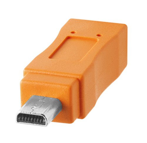 TetherPro USB-C to 2.0 Mini-B 8-Pin, 5Gbps Gen 1, 15' (4.6m), High-Visibility Orange