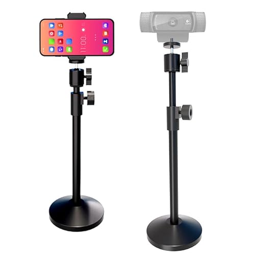 Webcam Stand with Phone Holder, Extendable Desktops Tripod Camera Stand Mount for Logitech Webcam C922 C930e C920S C920 C615 C960 C920x BRIO 4K NexiGo