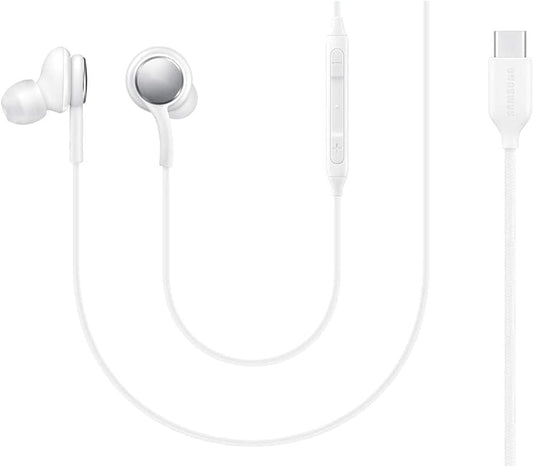 UrbanX 2020 Headphones for Samsung Galaxy S10 S10e Plus with Type C Connector | Designed by AKG with Microphone and Volume Buttons (AKG White)