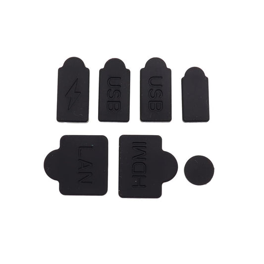 7pcs Silicone Dust Plugs Set for PS5 Game Console HDMI Interface Anti-Dust Cap Dustproof Cover