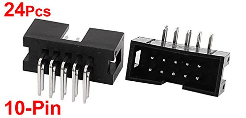 uxcell 10-Pin Right Angle 2.54mm Box Header Connector IDC Male Sockets 24 Pcs