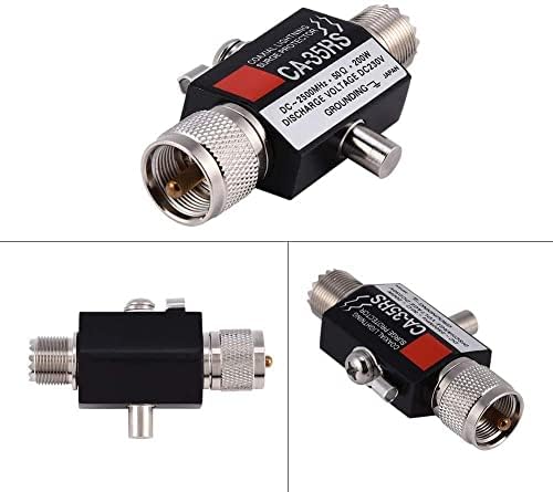 UHF Coaxial Surge Arrester, CA-35RS 0-2500MHz 50 Ohms Surge Protector Male to Female UHF Connector