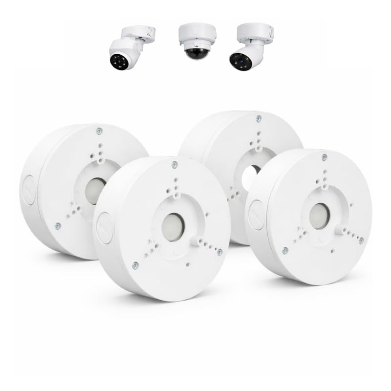 4 Pack PFA130-E Security Camera Junction Box (ABS) for Indoor & Outdoor Surveillance Camera - Security Camera Mount Bracket Waterproof Universal