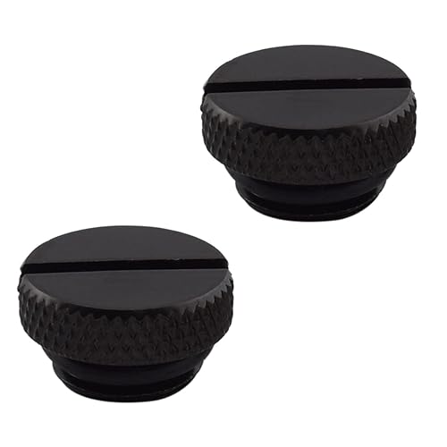 MARRTEUM G1/4" Plug Fittings, Water Stop Plug Fittings for Computer Water Cooling System, Black [2 Pack]