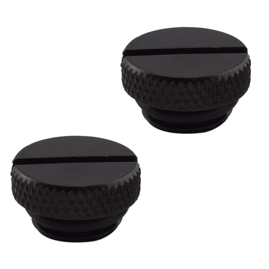 MARRTEUM G1/4" Plug Fittings, Water Stop Plug Fittings for Computer Water Cooling System, Black [2 Pack]
