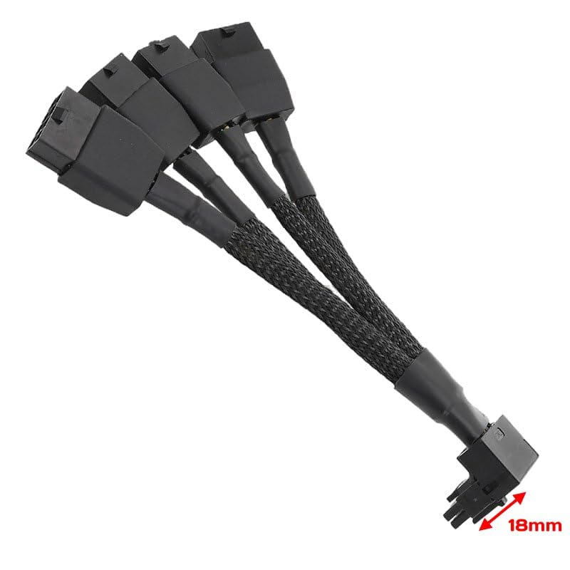 lilila-ree 12VHPWR 16 Pin 12+4 pin GPU Cable to 4X 8 Pin PCIe 5.0 Extension 90 Degree Angle Sleeved Adapter for GeForce RTX 4090 4080 4070Ti 3090Ti