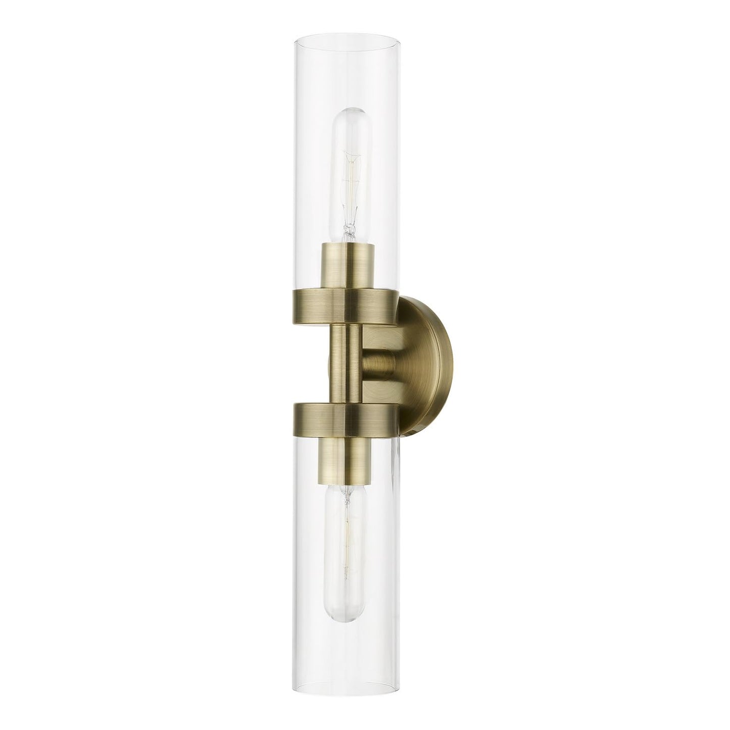 Livex Lighting Ludlow - 2 Light ADA Bath Vanity in Nautical Style-19.25 Inches Tall and 4.25 Inches Wide-Antique Brass Finish