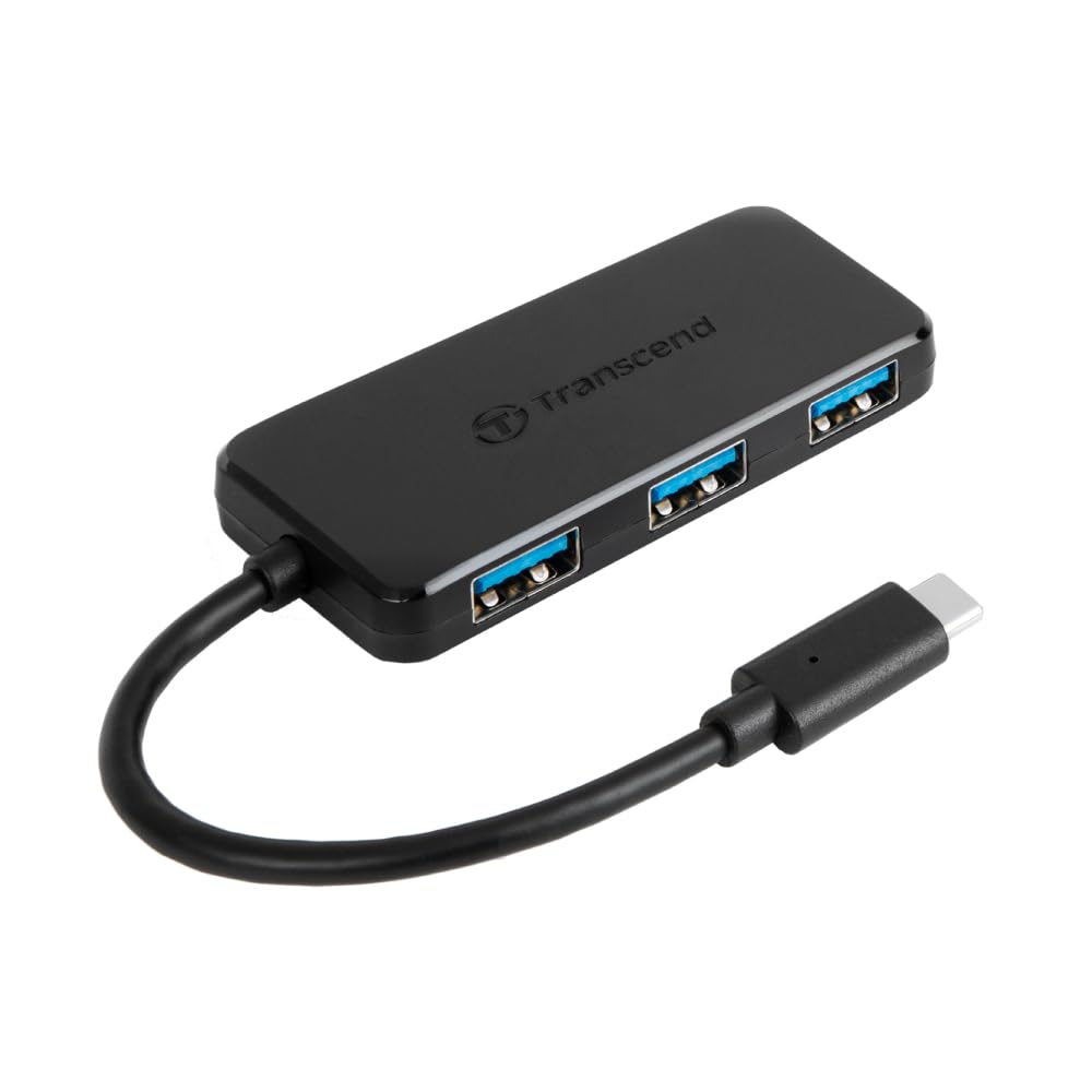 Transcend HUB2 USB 3.0 Hub, 4 Ports USA A, USB 3.1, Ultra Slim, 10cm Cable