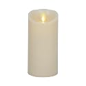 Darice LM357B Luminara Realistic Artificial Flame Pillar Candle with Timer, 7-Inch, Ivory